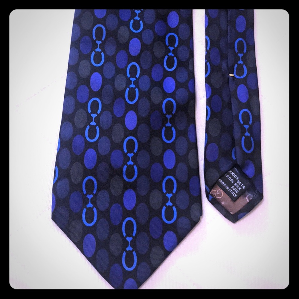 Gucci blue silk tie